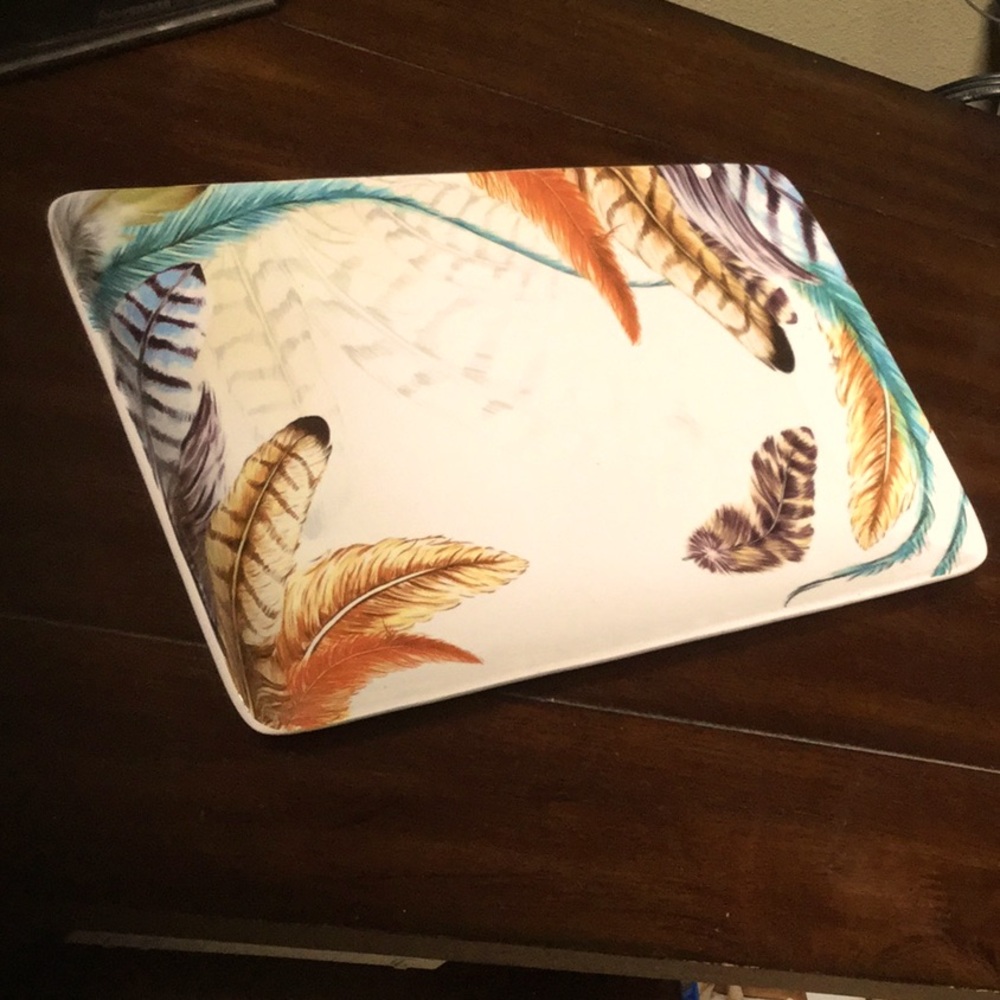 Vintage pier 1 one imports feather pottery tray charcuterie party Sunday cowgirl